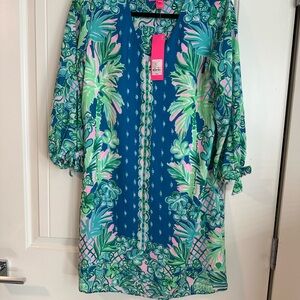 Lilly Pulitzer Blue and Green Floral Dress